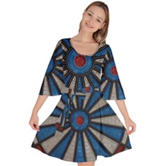 Darts Throw Velour Kimono Dress by HermanTelo