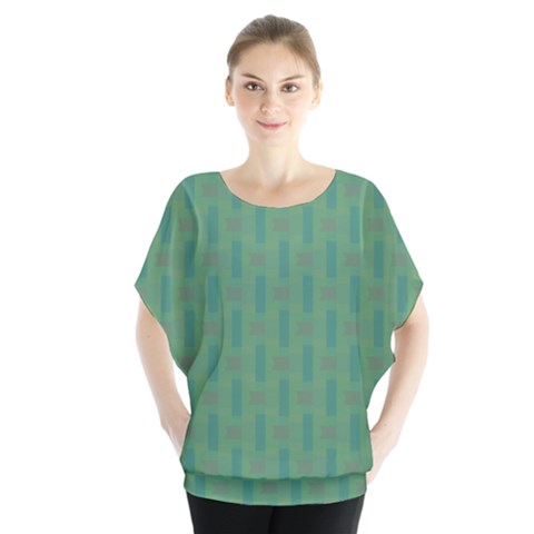 Pattern Background Blure Batwing Chiffon Blouse by HermanTelo