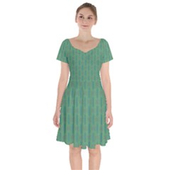 Pattern Background Blure Short Sleeve Bardot Dress