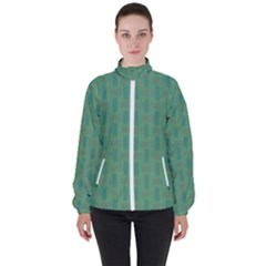 Pattern Background Blure Women s High Neck Windbreaker