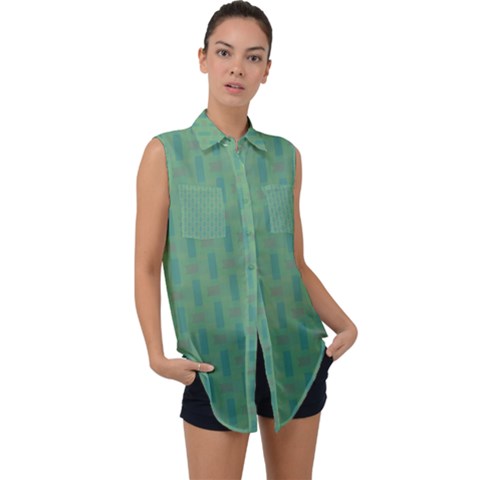 Pattern Background Blure Sleeveless Chiffon Button Shirt by HermanTelo