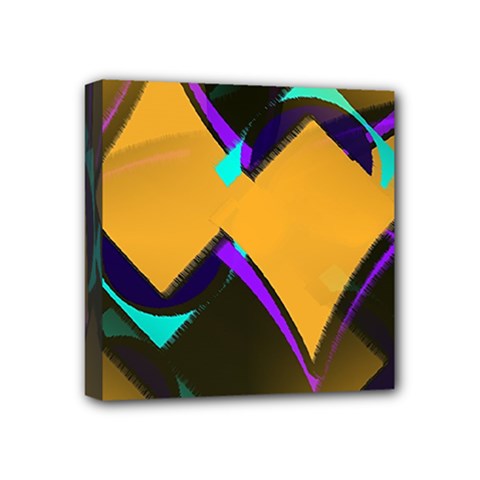 Geometric Gradient Psychedelic Mini Canvas 4  X 4  (stretched)