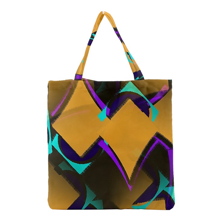 Geometric Gradient Psychedelic Grocery Tote Bag