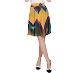 Geometric Gradient Psychedelic A-line Skirt