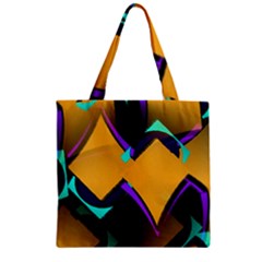 Geometric Gradient Psychedelic Zipper Grocery Tote Bag