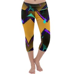 Geometric Gradient Psychedelic Capri Yoga Leggings