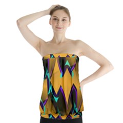 Geometric Gradient Psychedelic Strapless Top