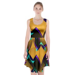 Geometric Gradient Psychedelic Racerback Midi Dress