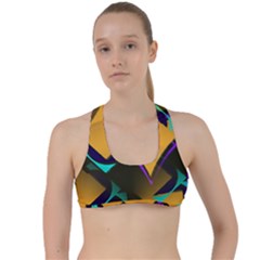 Geometric Gradient Psychedelic Criss Cross Racerback Sports Bra