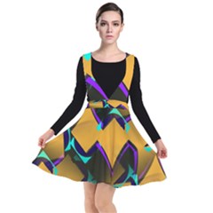 Geometric Gradient Psychedelic Plunge Pinafore Dress