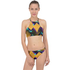 Geometric Gradient Psychedelic Racer Front Bikini Set