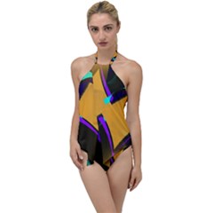 Geometric Gradient Psychedelic Go With The Flow One Piece Swimsuit