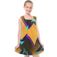 Geometric Gradient Psychedelic Kids  Cross Back Dress by HermanTelo