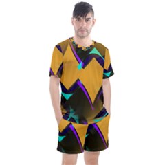 Geometric Gradient Psychedelic Men s Mesh Tee And Shorts Set