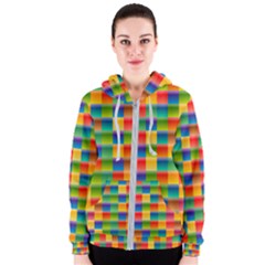 Background Colorful Abstract Women s Zipper Hoodie