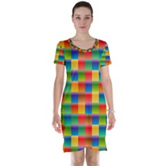 Background Colorful Abstract Short Sleeve Nightdress by HermanTelo