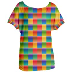 Background Colorful Abstract Women s Oversized Tee