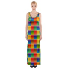 Background Colorful Abstract Thigh Split Maxi Dress by HermanTelo