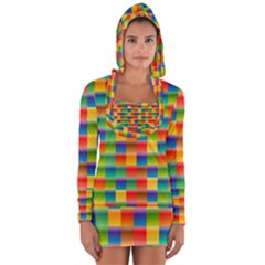 Background Colorful Abstract Long Sleeve Hooded T-shirt