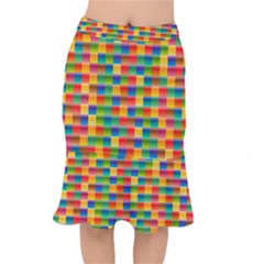 Background Colorful Abstract Short Mermaid Skirt