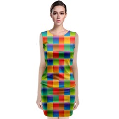 Background Colorful Abstract Sleeveless Velvet Midi Dress by HermanTelo