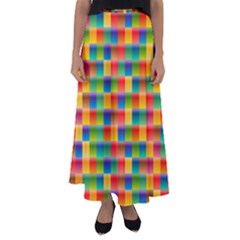 Background Colorful Abstract Flared Maxi Skirt