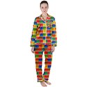 Background Colorful Abstract Satin Long Sleeve Pyjamas Set View1