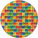 Background Colorful Abstract Wooden Puzzle Round View1