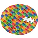 Background Colorful Abstract Wooden Puzzle Round View2