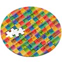 Background Colorful Abstract Wooden Puzzle Round View3