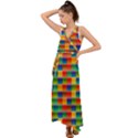 Background Colorful Abstract V-Neck Chiffon Maxi Dress View1