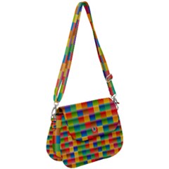 Background Colorful Abstract Saddle Handbag