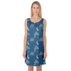 Night Sky Sleeveless Satin Nightdress