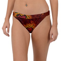 Beautiful Heart With Leaves Band Bikini Bottom by FantasyWorld7