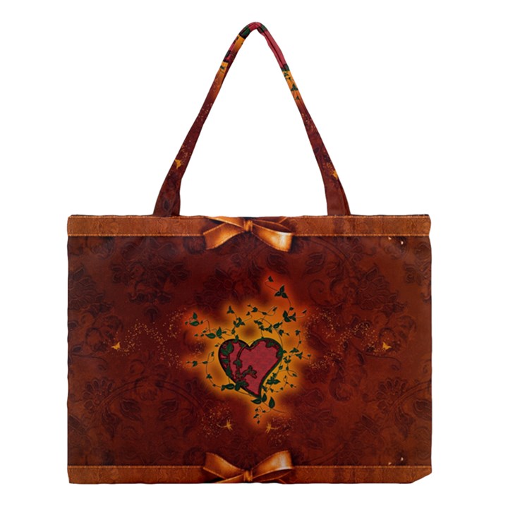 Beautiful Heart With Leaves Medium Tote Bag