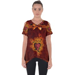 Beautiful Heart With Leaves Cut Out Side Drop Tee by FantasyWorld7