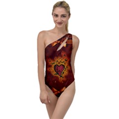 Beautiful Heart With Leaves To One Side Swimsuit by FantasyWorld7