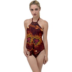 Beautiful Heart With Leaves Go With The Flow One Piece Swimsuit by FantasyWorld7