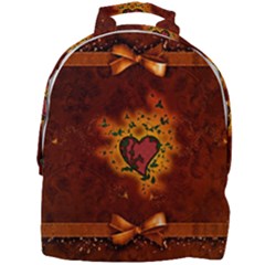 Beautiful Heart With Leaves Mini Full Print Backpack by FantasyWorld7