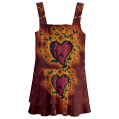 Beautiful Heart With Leaves Kids  Layered Skirt Swimsuit by FantasyWorld7