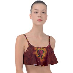 Beautiful Heart With Leaves Frill Bikini Top by FantasyWorld7