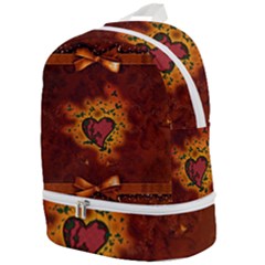 Beautiful Heart With Leaves Zip Bottom Backpack by FantasyWorld7