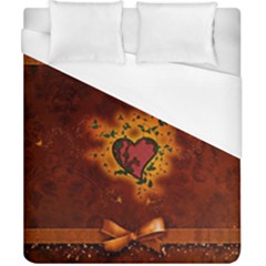 Beautiful Heart With Leaves Duvet Cover (california King Size) by FantasyWorld7