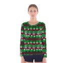 Snow Trees and Stripes Women s Long Sleeve Tee View1