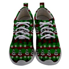 Snow Trees And Stripes Women Athletic Shoes by bloomingvinedesign