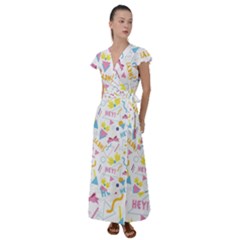 1 Arnold Flutter Sleeve Maxi Dress