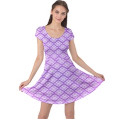 Pattern Texture Geometric Purple Cap Sleeve Dress by Mariart