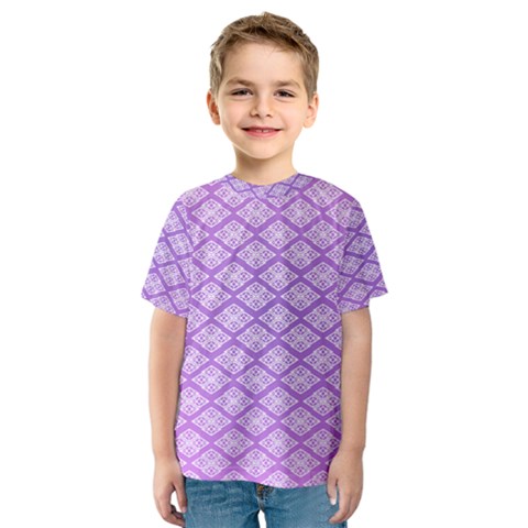 Pattern Texture Geometric Purple Kids  Sport Mesh Tee by Mariart