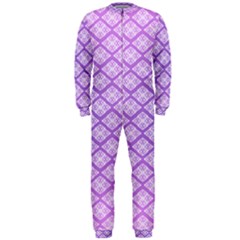 Pattern Texture Geometric Purple Onepiece Jumpsuit (men) 