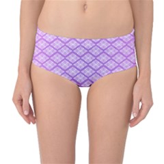 Pattern Texture Geometric Purple Mid-waist Bikini Bottoms by Mariart